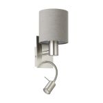 Eglo Wandleuchte Pasteri Stahl Satin-Nickel 40 | IP20 - Inkl. Spot und Exkl. 1x E27