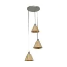 Ledvance LED Pendelleuchte Decor Rattan Plate Braun | Geeignet für 3x E27