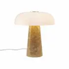 DFTP by Nordlux Tischlampe Glossy Marmor und Glas Beige | 220mm - Geeignet für 1x E14