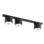Emibig Deckenleuchte Nano Stahl Schwarz | Geeignet für 3x GU10 (AR111) - Max 12W