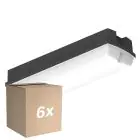 Multipack 6x Ledvance Led-Wand- Und Deckenleuchte Compact Schwarz 8W 840lm - 830 Warmweiß | 356x115mm - IP65
