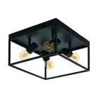 Eglo Deckenleuchte Silentina Stahl Schwarz | IP20 - Geeignet für 4x E27 